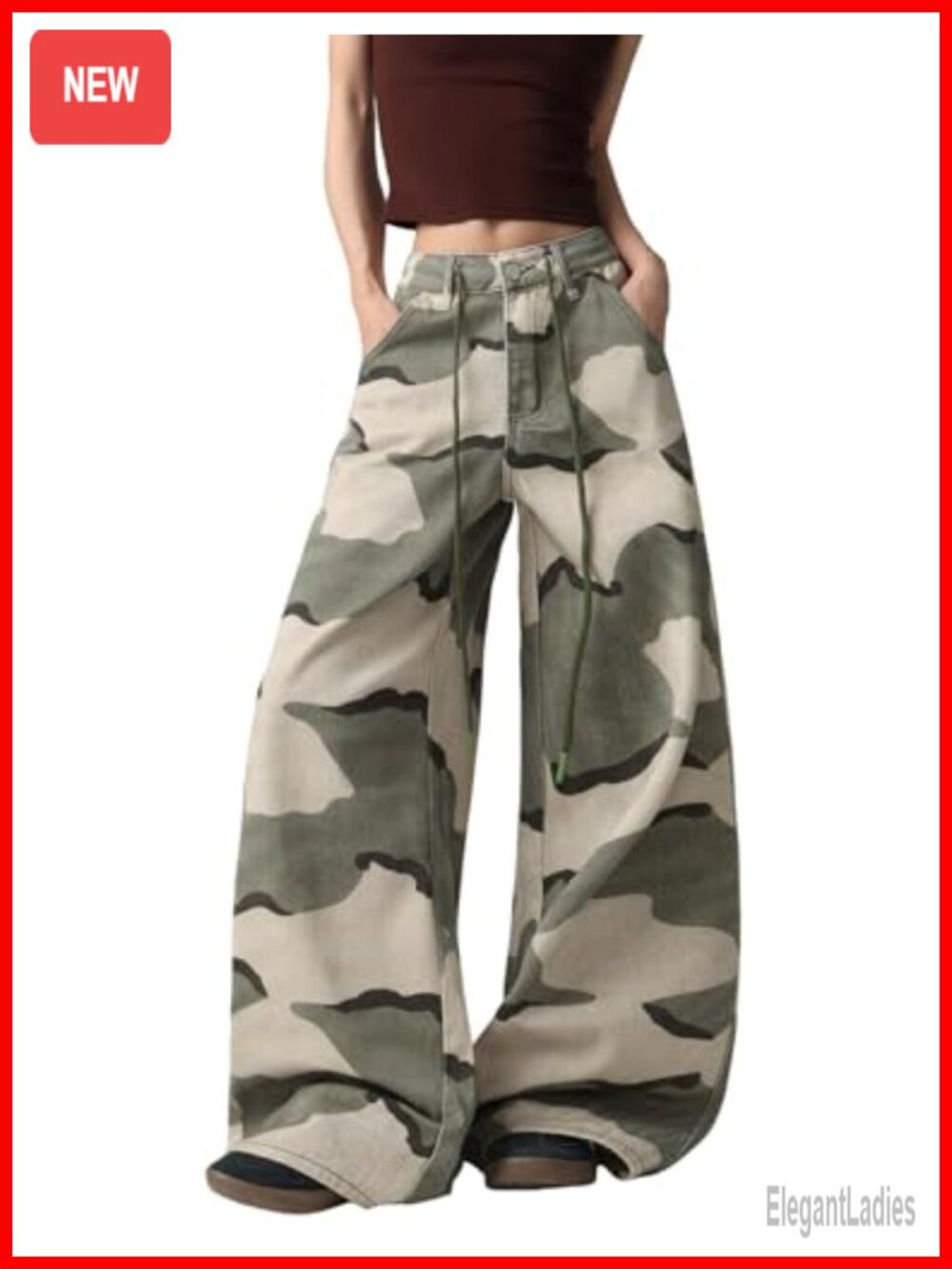 MaxOpen Baggy Wide Leg Jeans Mid Rise Pull On Streetwear